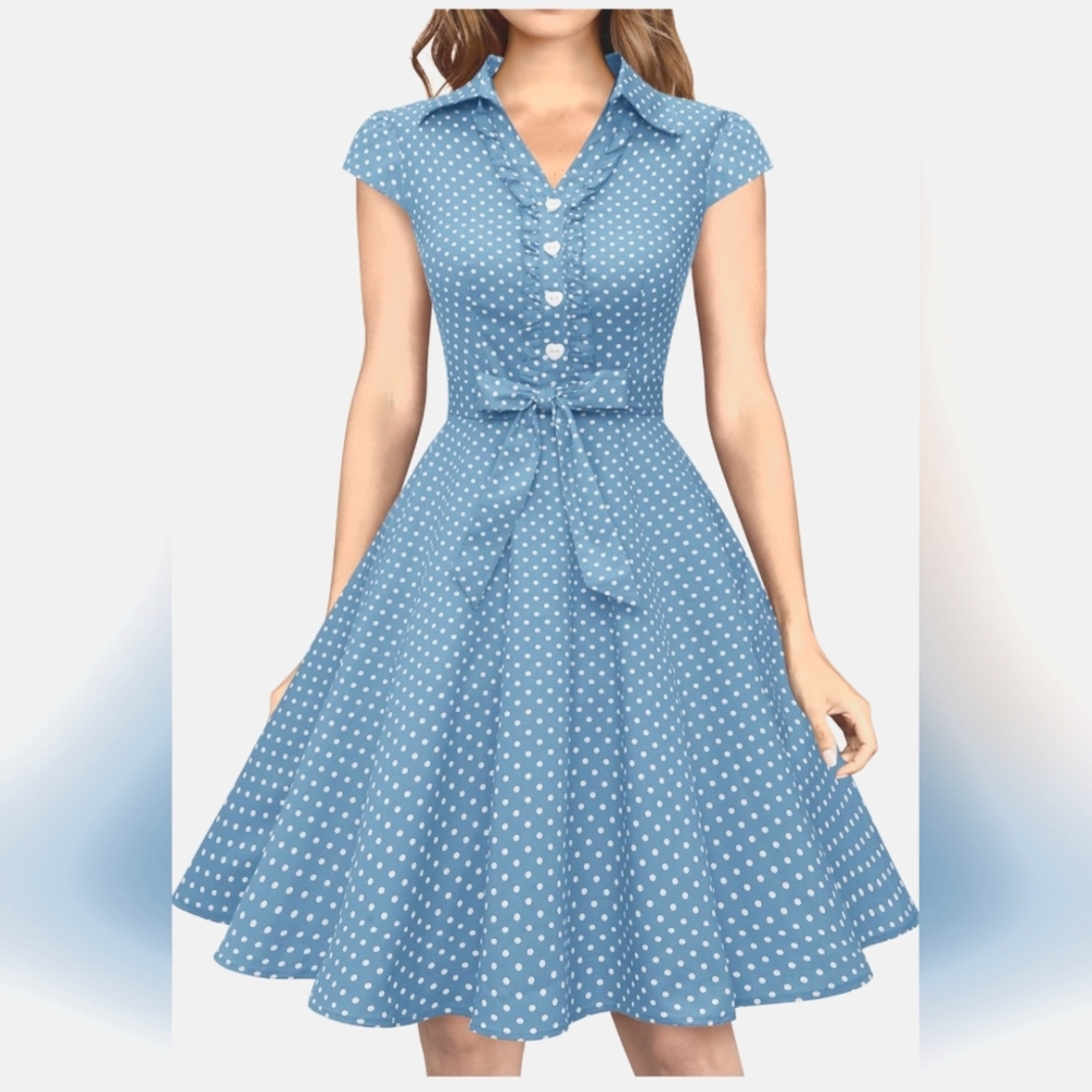 Blue Polka Dot Dress